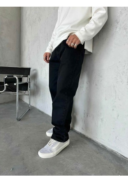 WE11 Erkek Siyah Baggy Jeans Bol Paça modelleri