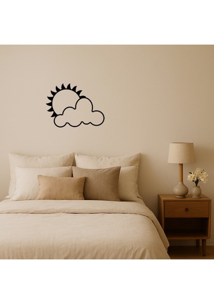 Bulutlarla Kaplı Güneş Dekoratif Tablo - PHN3800-6463