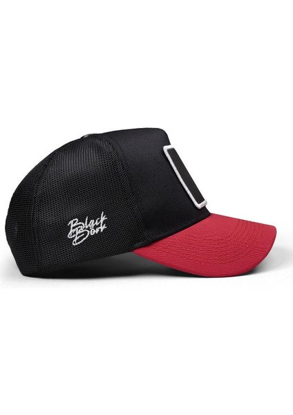 V1 Trucker Kurukafa - 2 Kod Logolu Unisex Kırmızı Siperli-Siyah Şapka fiyatları