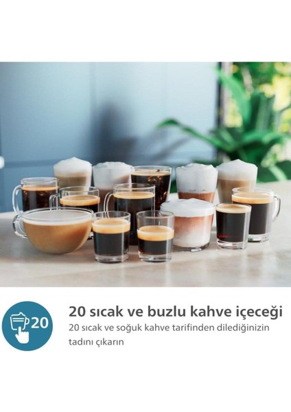 Tam Otomatik 5500 Serisi Espresso Makinesi, 20 Sıcak ve Soğuk Mükemmel Içecek Espresso, Sütlü Latte, Cappuccino vb +1kg kahve modelleri