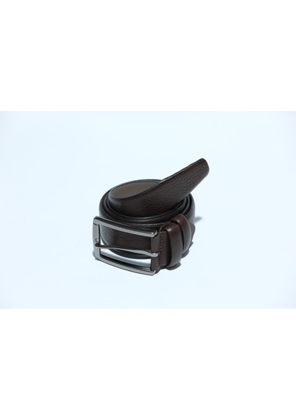 %100 Deri 3.5 cm Tbk 014 Düz Koyu Kahverengi