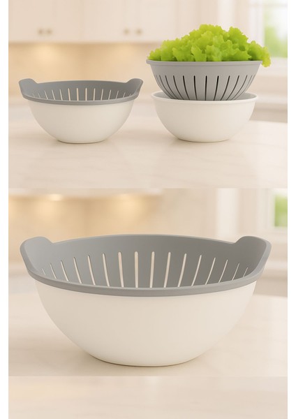 3 Lt Kaseli Süzgeç – Gıdaya Uygun, Bpa Içermez, Mikrodalga ve Bulaşık Makinesi Uyumlu