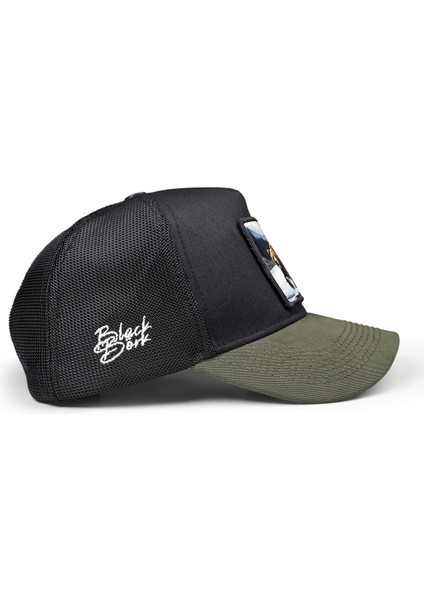 V1 Trucker Ayı - 8bs Kod Logolu Unisex Haki Siperli-Siyah Şapka fiyatları
