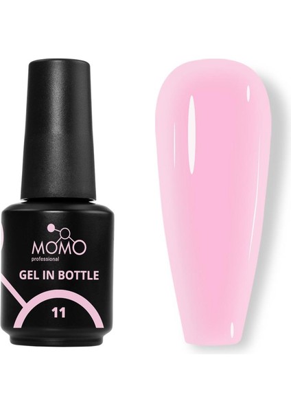 Gel In Bottle No.11, Akıllı Fırçalı Protez Tırnak Jeli, Pembe, 18 ml