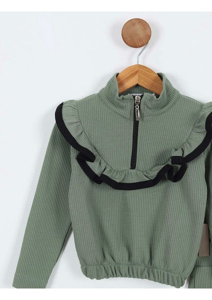 Fırfırlı Mevsimlik Yeşil Fitilli Kız Çocuğu Takımı modelleri