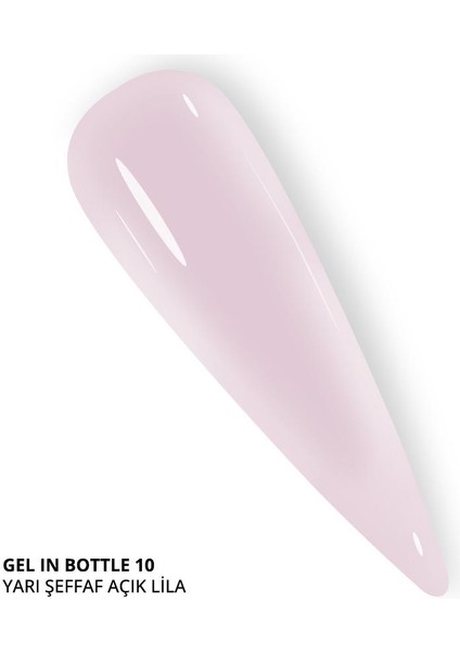 Gel In Bottle No.10, Akıllı Fırçalı Protez Tırnak Jeli, Yarı Şeffaf Açık Lila, 18 ml fiyatları