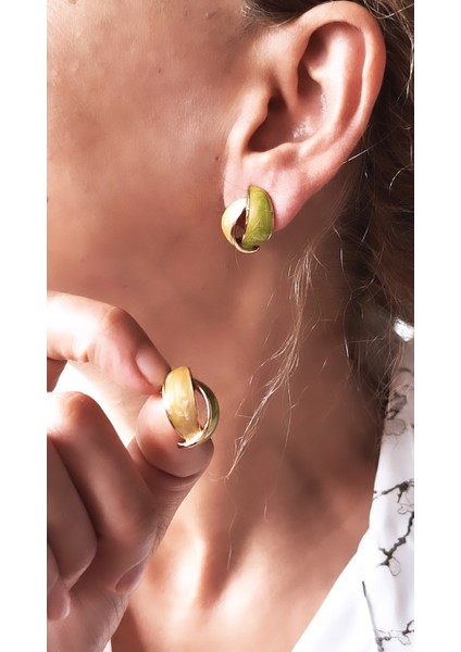 Renkli Mineli Sarmal Figür Çelik Küpe fiyatları