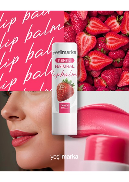 Renkli Dudak Balmı Çilek - Yenilebilir, Bitkisel Içerikli Doğal Renklendirme modelleri