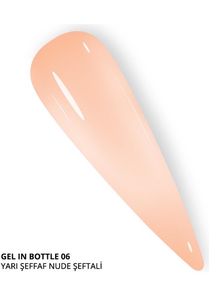 Gel In Bottle No.06, Akıllı Fırçalı Protez Tırnak Jeli, Yarı Şeffaf Nude Şeftali, 18 ml fiyatları