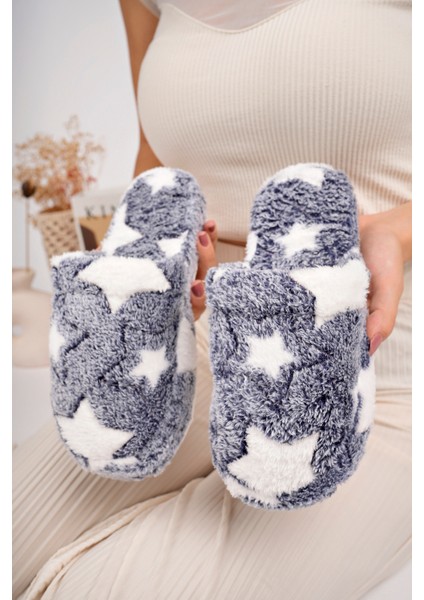 Kadın Ev Terliği Peluş Terlik Çeyiz ve Bohça Terliği Ses Yapmaz Kalın Taban