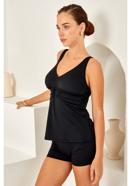 Sıfır Kol Şortlu Yarı Kapalı Mayo 4501 Siyah fiyatları