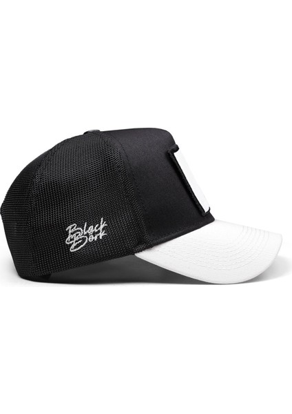 V1 Trucker Panter - 5bs Kod Logolu Unisex Beyaz Siperli-Siyah Şapka fiyatları