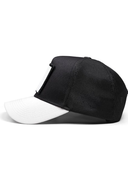 V1 Trucker Panter - 5bs Kod Logolu Unisex Beyaz Siperli-Siyah Şapka fırsatları