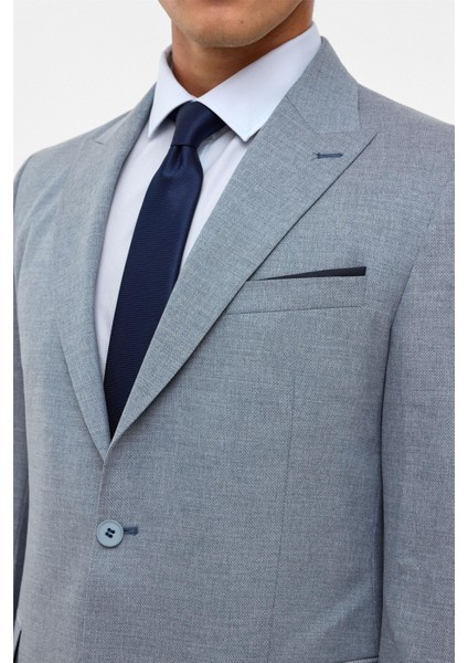 Saks Mavi Slim Desenli Mono Yaka 6 Drop Takım Elbise fırsatları