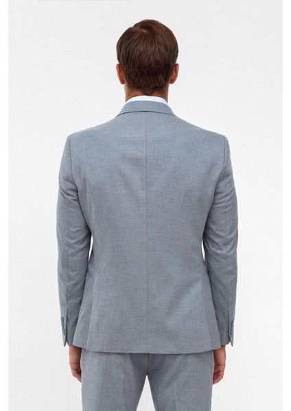 Saks Mavi Slim Desenli Mono Yaka 6 Drop Takım Elbise indirimleri