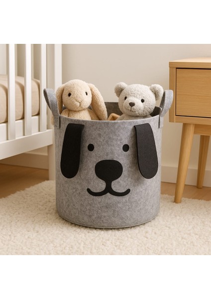 Hayvan Figürlü Keçe Çamaşır Oyuncak Sepeti fiyatları