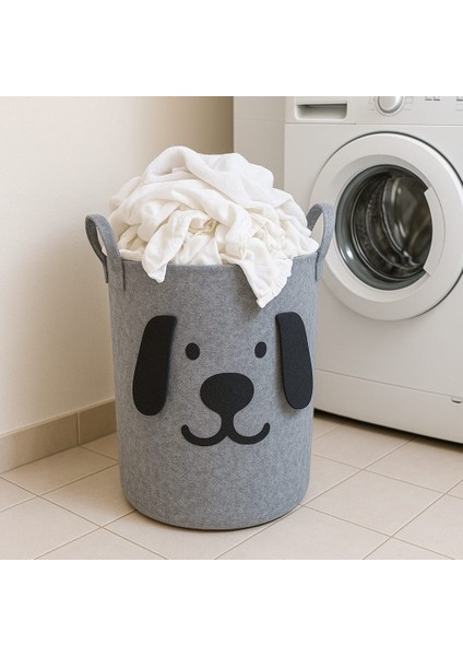 Hayvan Figürlü Keçe Çamaşır Oyuncak Sepeti modelleri