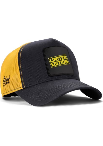 V1 Trucker Limited Edition - 1 Kod Logolu Unisex Koyu Antrasit-Sarı Şapka (Cap)