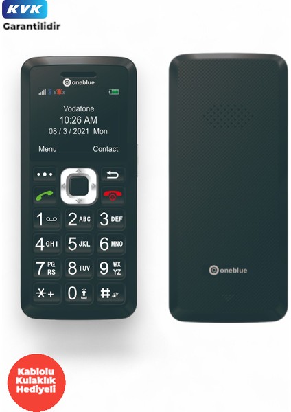 DS01 Tuşlu Cep Telefon - Kamerasız, Büyük Tuşlu, Type-C Şarj, Fm Radyo, Bluetooth,Kablolu Kulaklık Hediyeli,Yaşlılar,Çocuklar ve Askerler İçin Uygun