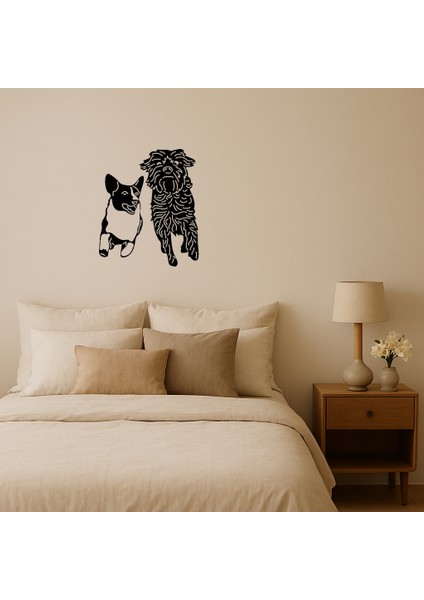 Koşan Küçük Köpekler Mdf Dekoratif Tablo - PHN9488-6349