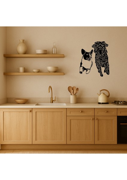 Koşan Küçük Köpekler Mdf Dekoratif Tablo - PHN9488-6349 fiyatları