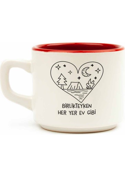 Birlikteyken Her Yer Ev Gibi Beyaz Venüs Kupa - Hediyelik Kupa Fincan Mug