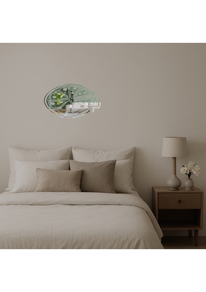 Büyük Pepperoni Pizza Dekoratif Aynalı Tablo - PHN7993-6247 fiyatları