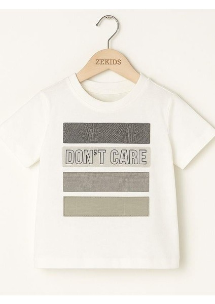 Erkek Çocuk Aplikeli Don't Care Yazılı T-Shirt indirimleri