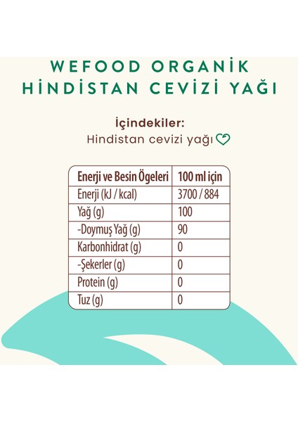 Wefod Organik Hindistan Cevizi Yağı 300 ml 2'li (Soğuk Sıkım) 8681749104055