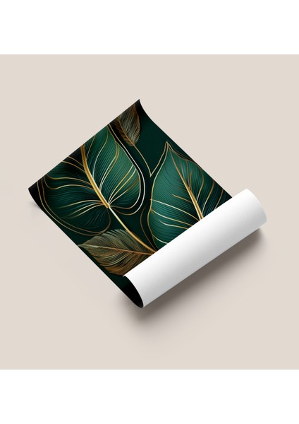 Çerçevesiz Poster , Dijital Baskı , Soyut Yeşil Yaprak fiyatları