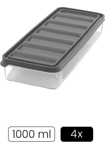 Turuncu 4'lü 1000 ml Saklama Kabı, Buzdolabı ve Mikrodalga Için Organizer Seti fiyatları