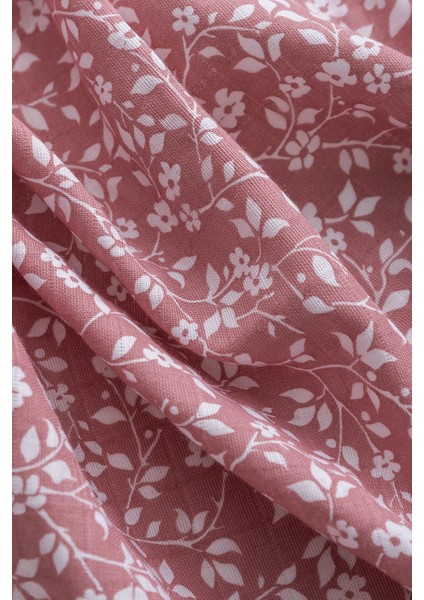 %100 Pamuk Premium & Hafif Müslin Bezi Örtüsü I 120x120 cm I Gülkurusu I Menekşe Desenli & 4 Adet Ağız Mendili 27x27cm modelleri