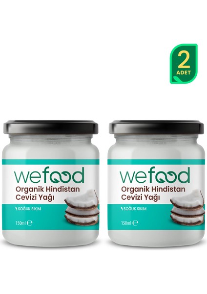 Organik Hindistan Cevizi Yağı 150 ml 2'li (Soğuk Sıkım) 8681749104048
