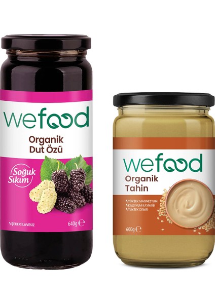 Organik Tahin 600 gr + Wefood Organik Dut Özü 640 gr 8683347032679