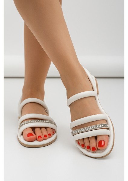 Ortopedik Siyah Kadın Sandalet Rahat Kadın Sandalet Puff Sandalet Anatomik Kadin Sandalet