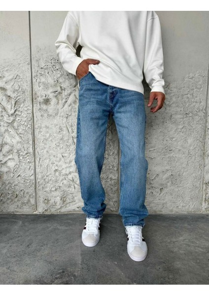 WE11 Erkek Baggy Jeans Açık Mavi
