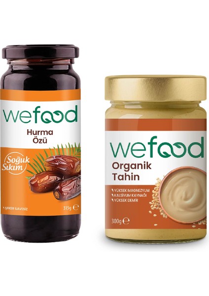 Organik Tahin 300 gr + Wefood Hurma Özü 315 gr 8683347032655