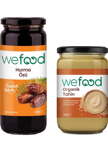 Organik Tahin 600 gr + Wefood Hurma Özü 640 gr 8683347032686