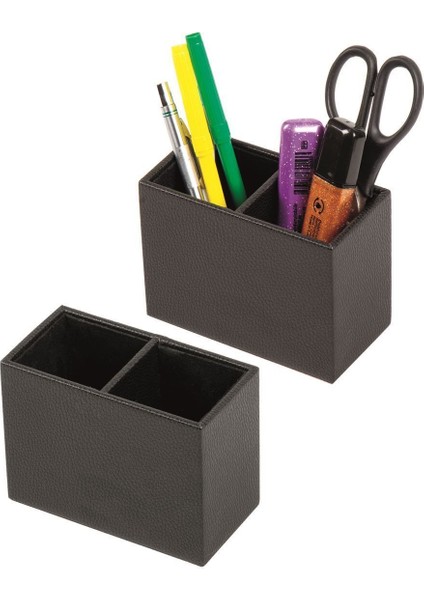 Deri 3 Parça Masa Üstü Seti Çiftli Evrak Rafı, Kalemlik ve Notluk indirimleri