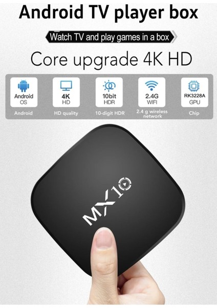 MX10 Android Tv Box Ram:1gb Rom:8gb Allwinner RK3228A Dört Çekirdekli (1.5ghz) Media Player