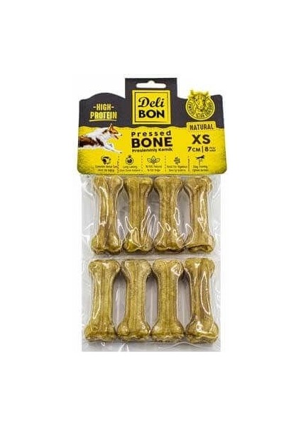 Deri Press Köpek Kemik Ödülü Xsmall Naturel 7 Cm 8 Adet
