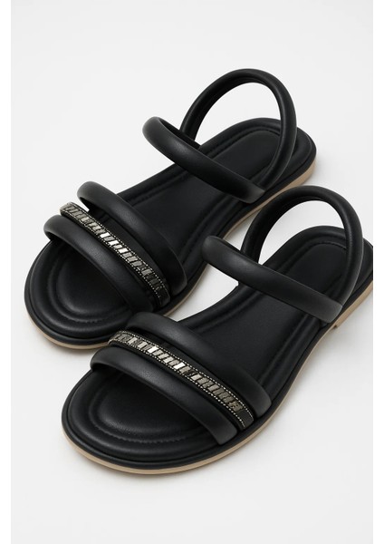 Ortopedik Siyah Kadın Sandalet Rahat Kadın Sandalet Puff Sandalet Anatomik Kadin Sandalet indirimleri