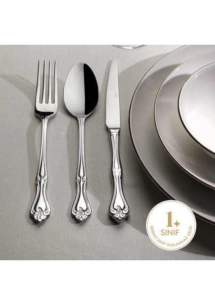 Lalezar Sade 6 Kişilik 18 Parça Kutulu Çatal Kaşık Bıçak Takımı