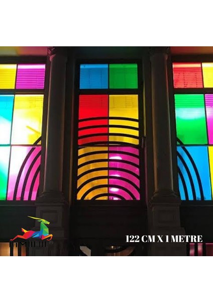 Transparan Renkli Folyo Yapışkanlı Kırmızı 122 cm x 1 Metre modelleri