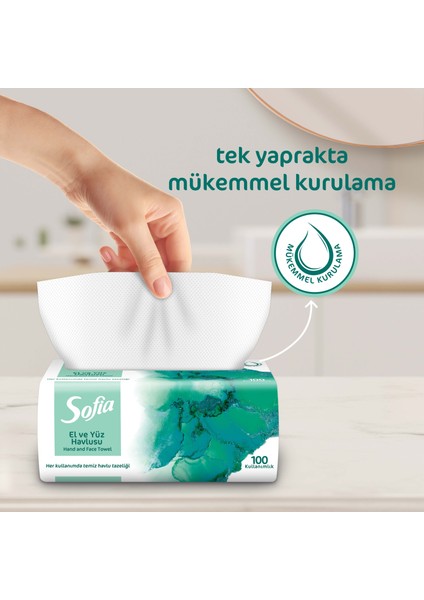 100'lü El ve Yüz Havlusu 2 Paket Yumuşak Doku ile Mükemmel Kurulama Sağlar fiyatları