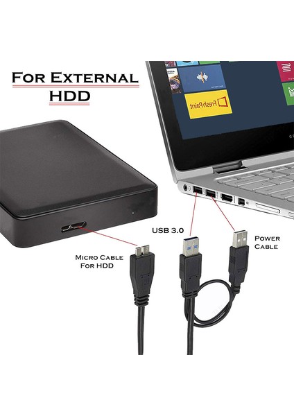 USB 3.0 To Mikro B Harici HDD Y Kablo Harici Harddisk Kablosu 60CM modelleri