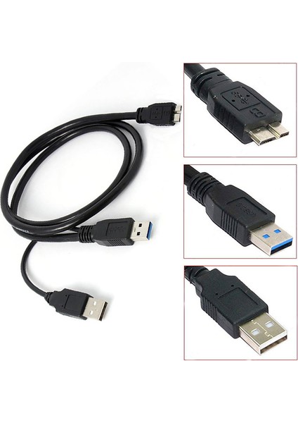 USB 3.0 To Mikro B Harici HDD Y Kablo Harici Harddisk Kablosu 60CM indirimleri