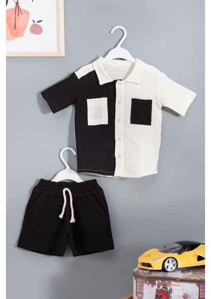 Çift Renk Müslin Çocuk Alt Üst Takım % 100 Pamuk