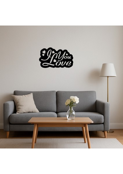 I Love You Kalp Motifli Mdf Iç Mekan Tablosu - NEONX2768-2354 fırsatları