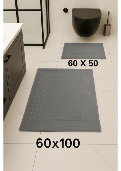 %100 Pamuk Dokuma, Su Emici, Banyo Paspas Seti, Banyo Halısı Vera 2'li Klozet Takım 60X100-60X50 fiyatları